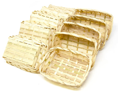 Bambus Körbchen in 10er Set Rechteckig 15 x 11 cm