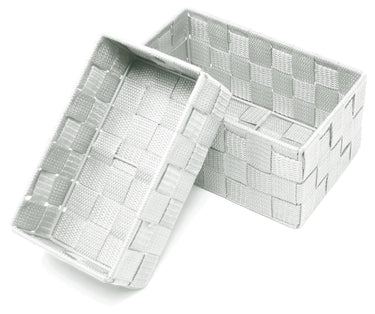 Bad Körbchen eckig in Silber - Grau 2er Set