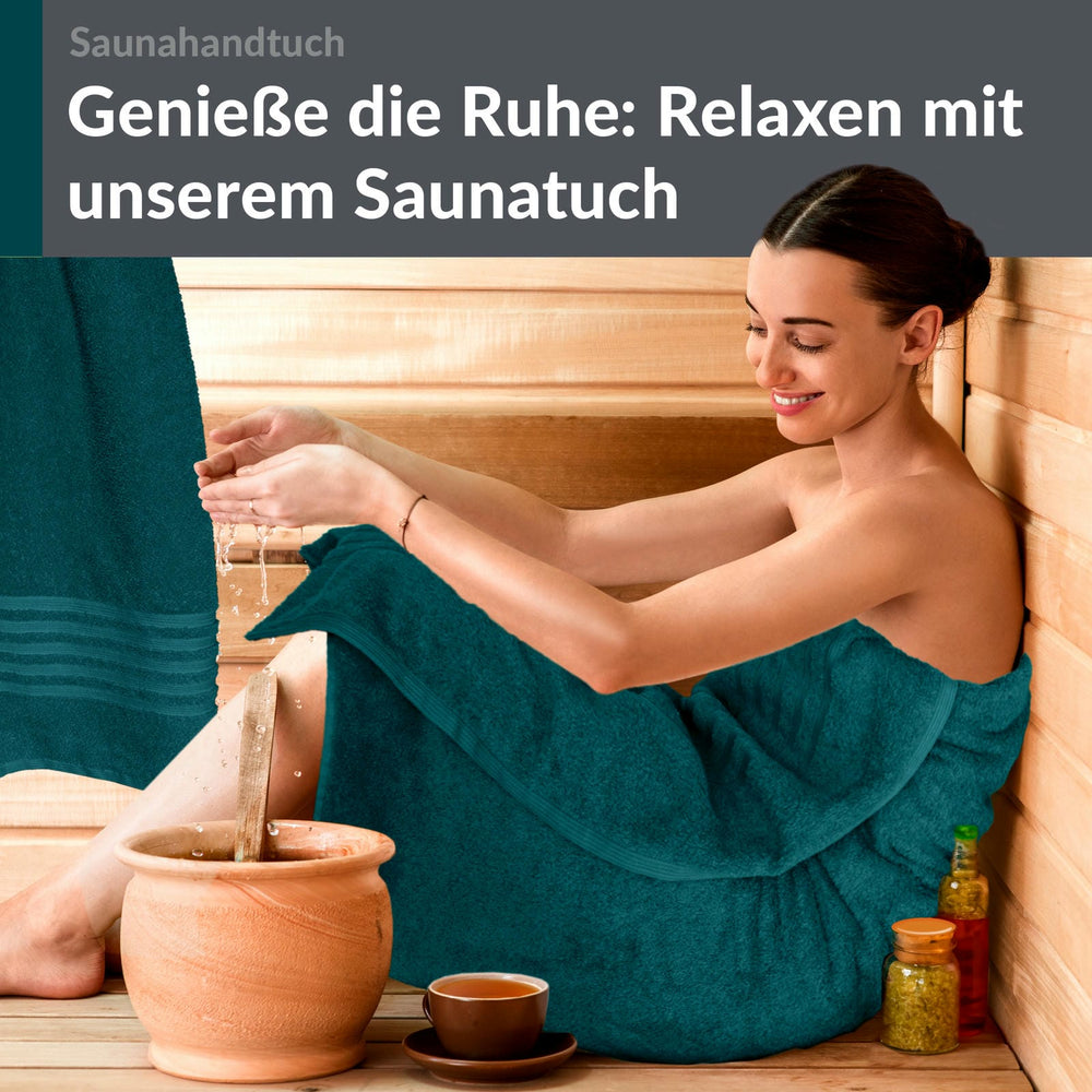 Saunahandtuch groß 80x200 cm 2er Set Grün - Opal