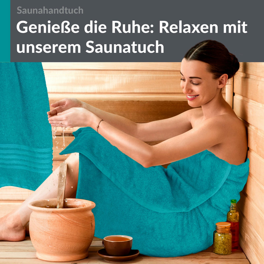 Saunahandtuch groß 80x200 cm 2er Set Grün  - Nautic