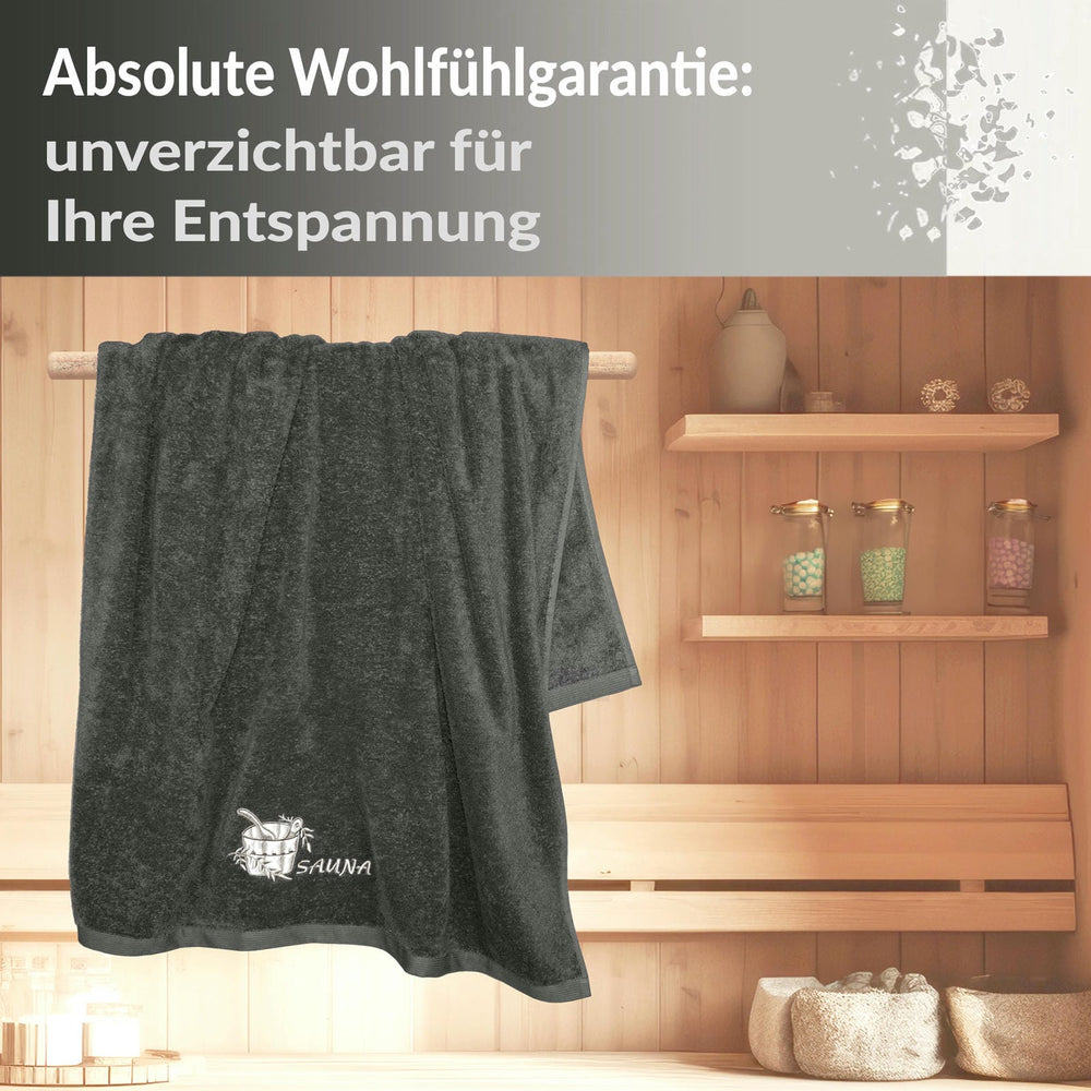 XXL Saunahandtuch 100x200 cm Lillby Grau - Anthrazit