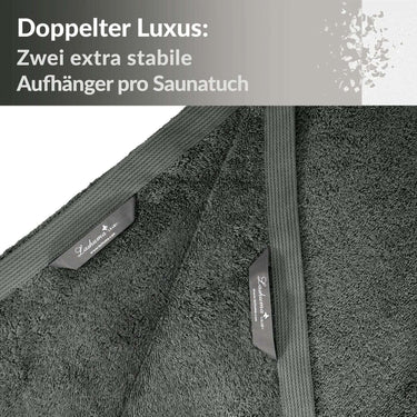 XXL Saunatuch 100x200 cm Lillby Schiff Grau - Anthrazit