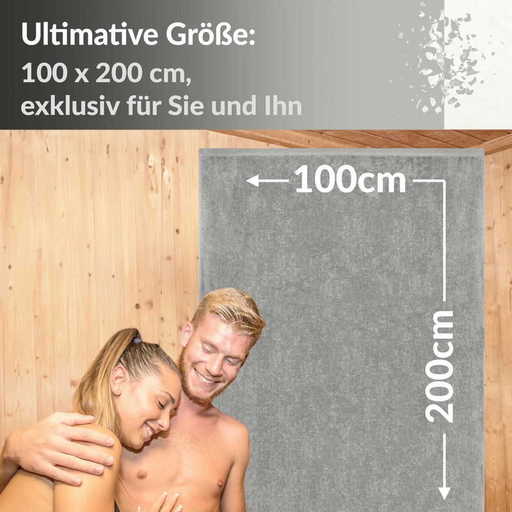 XXL Saunahandtuch 100x200 cm Lillby Grau - Stein
