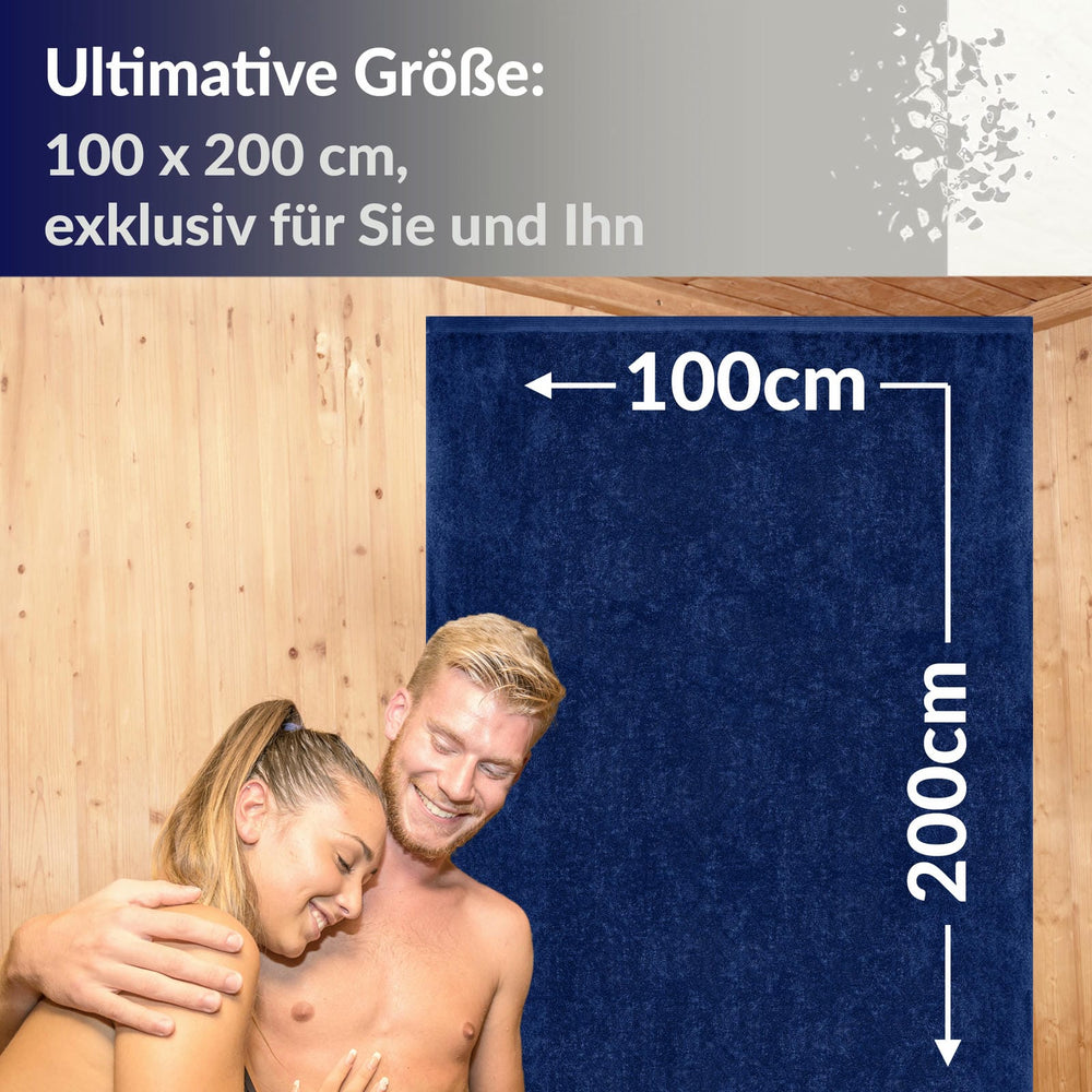 XXL Saunahandtuch 100x200 cm Lillby Blau - Marine