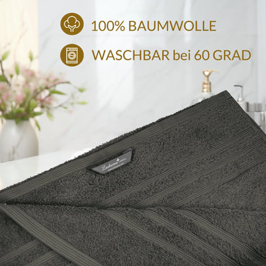 8 teiliges Frottee Handtuchset  Anthrazit - Grau