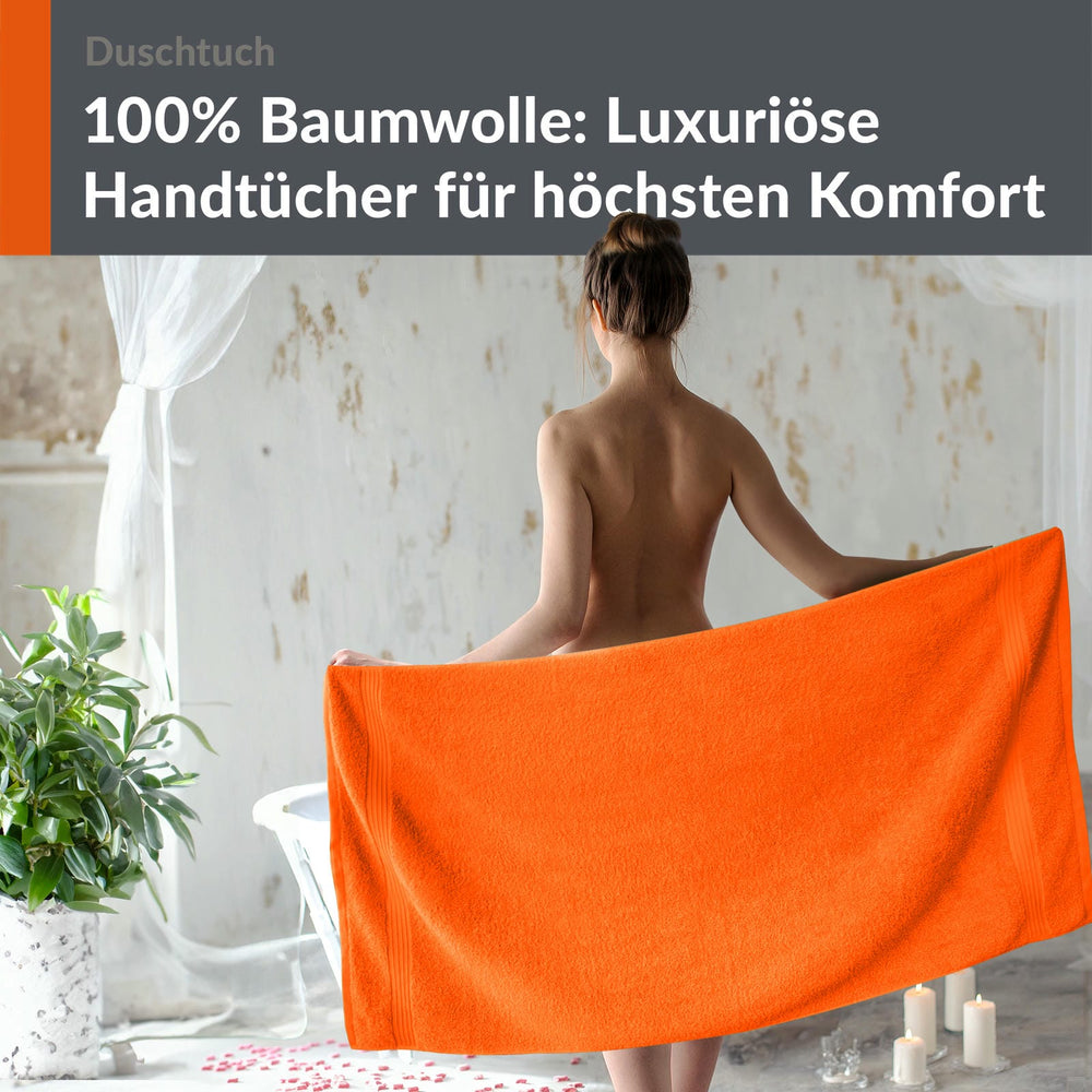 Duschtuch - Badetuch 70x140 cm Orange - Blutorange