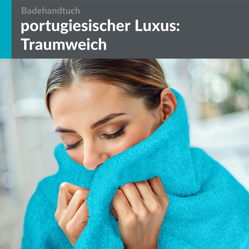 Badetuch 100x150 cm Blau - Aquamarin
