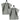 Waschlappen 30x30 cm 2er Set Grau - Stein