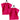 Waschlappen 30x30 cm 2er Set Rot - Rhabarber