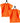 Waschlappen 30x30 cm 2er Set Orange - Clementinen
